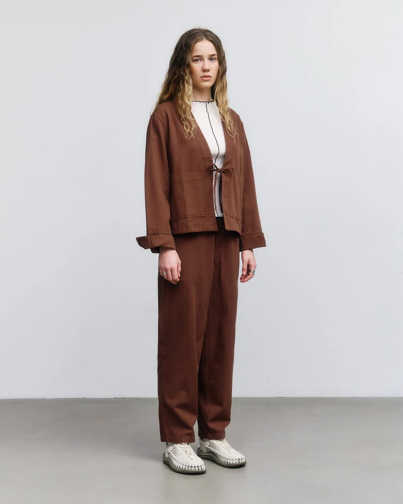 Braune Jacke Kimono aus Bio-Baumwolle von Rotholz