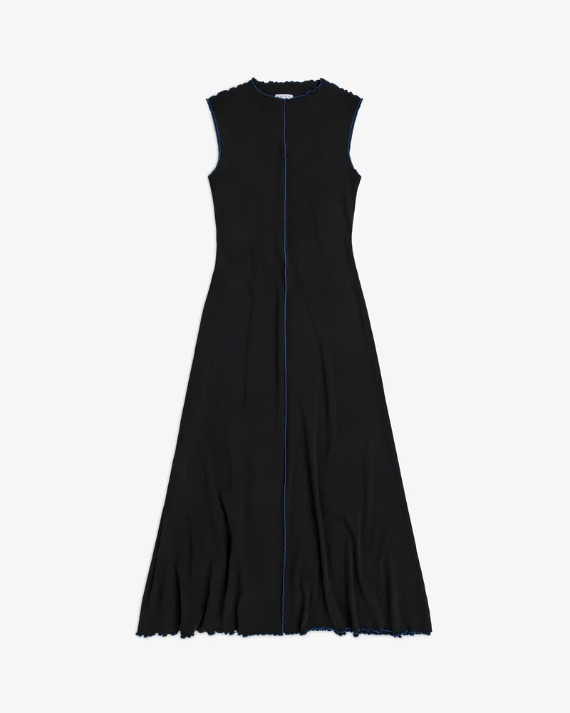 Schwarzes Kleid Pin-Tucked aus Bio-Baumwolle von Rotholz