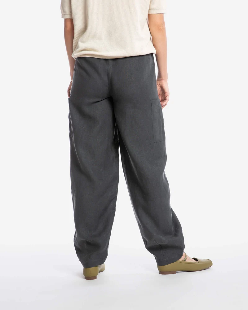 Schwarze Hose aus 100% Leinen von Matona