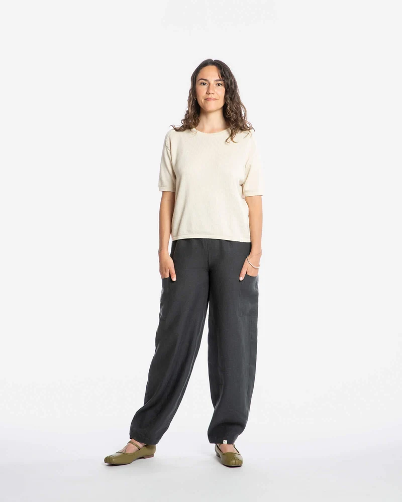 Schwarze Hose aus 100% Leinen von Matona