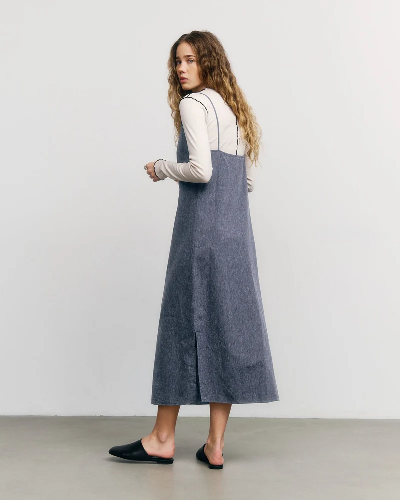 Blaues Kleid aus Bio-Baumwolle von Rotholz