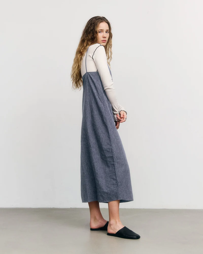 Blaues Kleid aus Bio-Baumwolle von Rotholz
