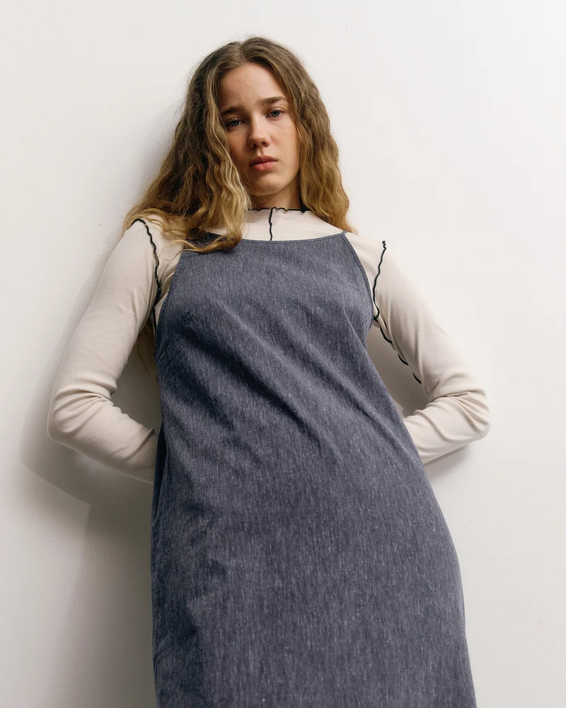 Blaues Kleid aus Bio-Baumwolle von Rotholz