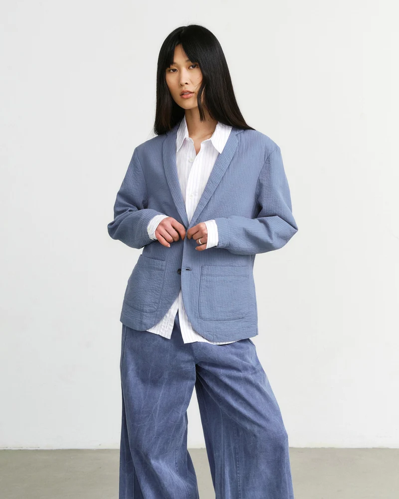 Workwear Blazer Bio Baumwolle - Hellblau