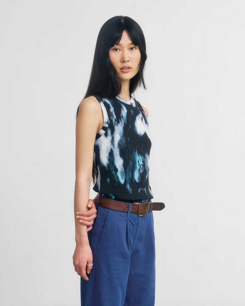Geripptes Top Tie Dye aus Bio-Baumwolle von Rotholz