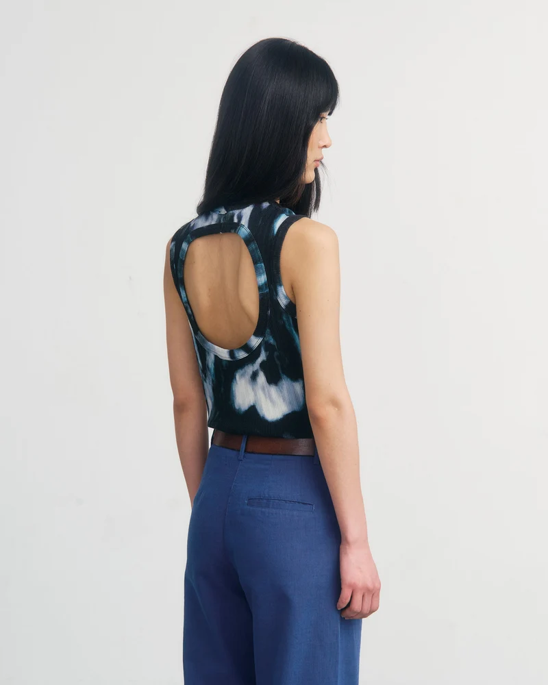 Geripptes Top Tie Dye aus Bio-Baumwolle von Rotholz