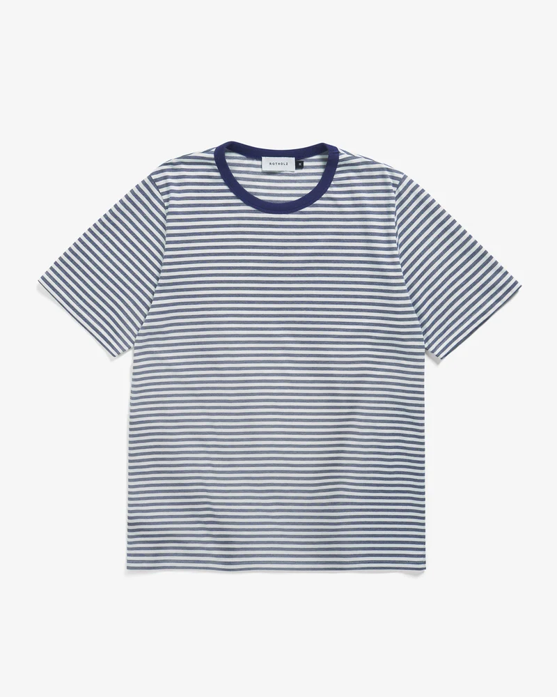 Blaues gestreiftes T-Shirt aus Bio-Baumwolle von Rotholz