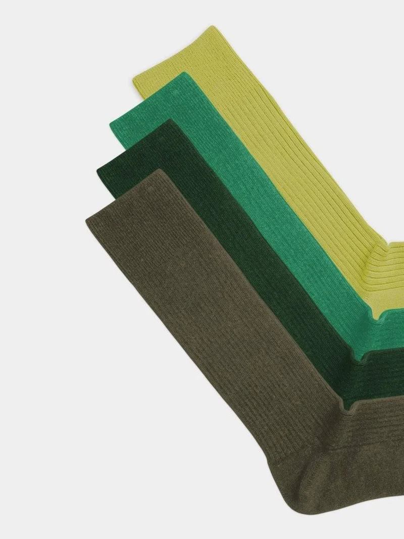 Ribbed Just Green (4er Pack)