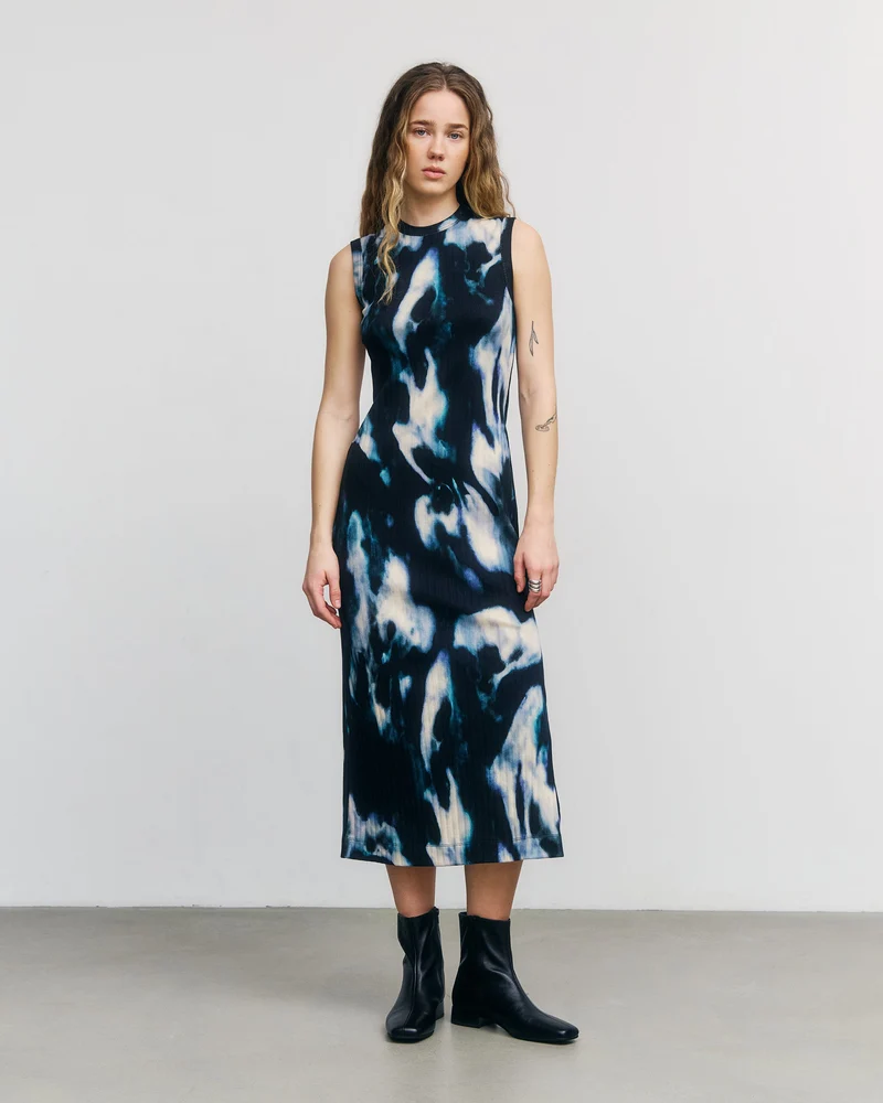 Geripptes Kleid Tie Dye aus Bio-Baumwolle von Rotholz