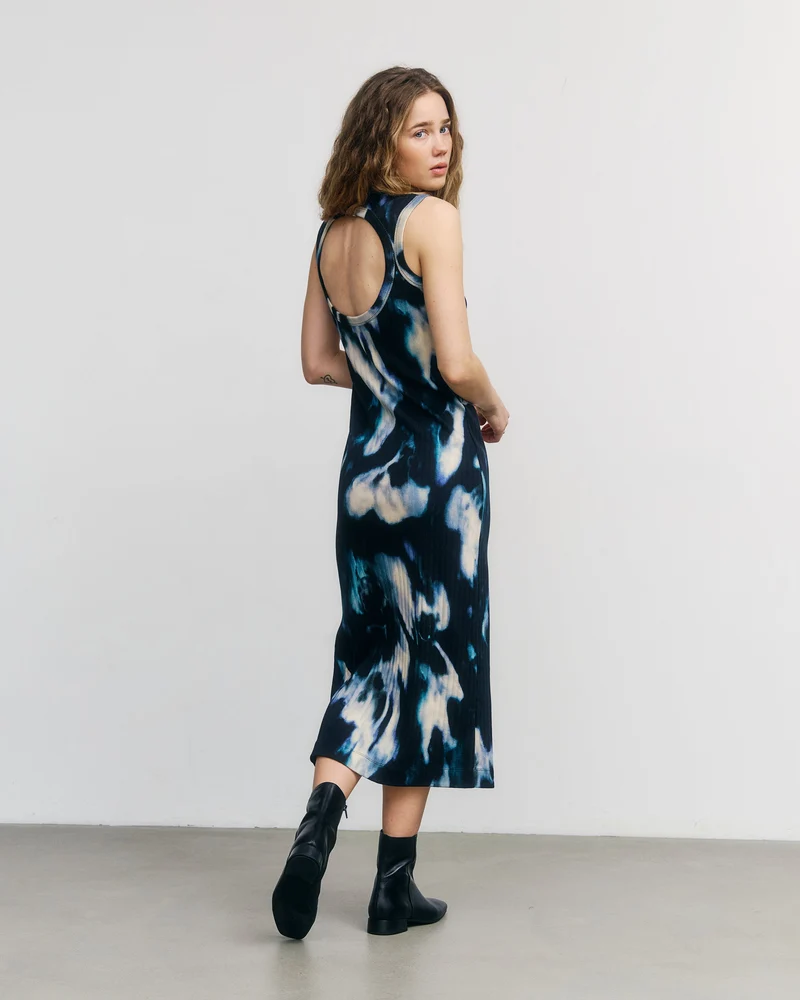 Geripptes Kleid Tie Dye aus Bio-Baumwolle von Rotholz