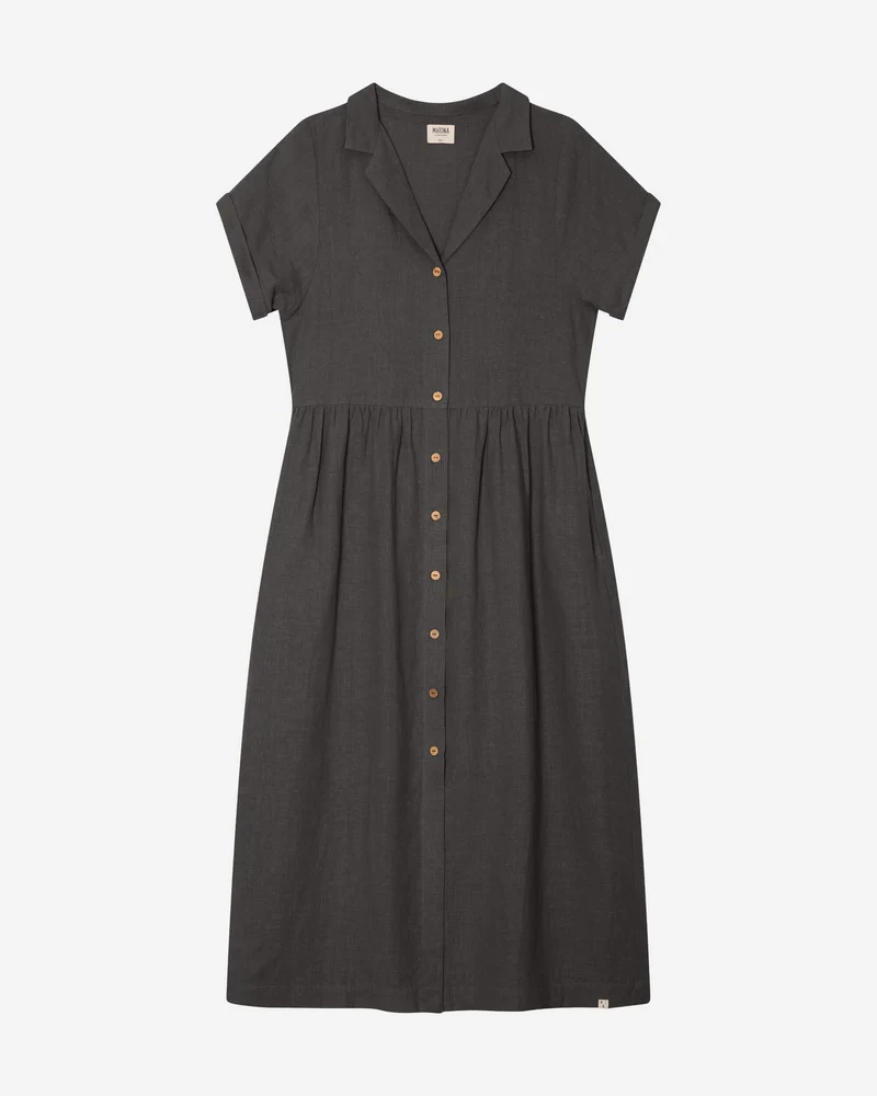 Schwarzes Kleid aus 100% Leinen von Matona