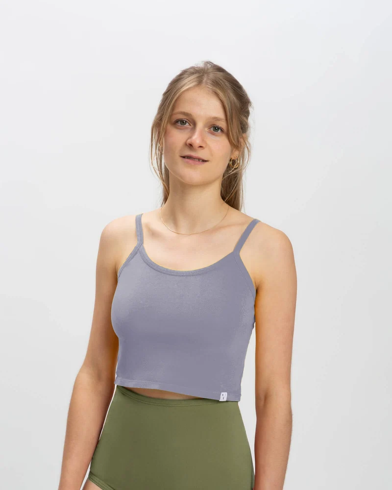 Lila Crop Top Basic aus Bio-Baumwolle von Matona