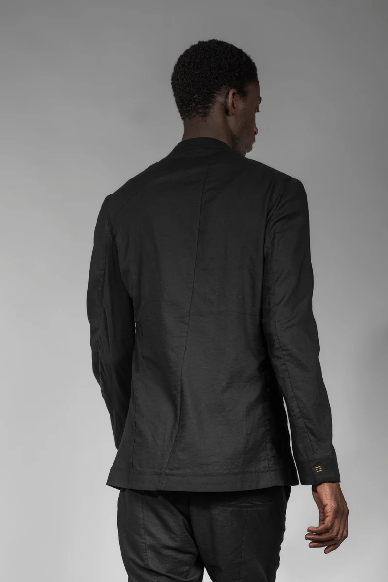 eigensinnig wien | Husserl | Schwarze Herren Designer Bikerjacke aus leichter Baumwolle
