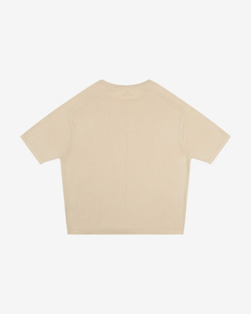 Beiges Gestrickets T-Shirt aus Bio-Baumwolle von Matona