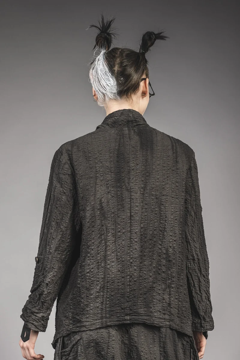 eigensinnig wien | Apollon | Außergewöhnliche, leichte Oversize Jacke aus graumelierter Baumwolle