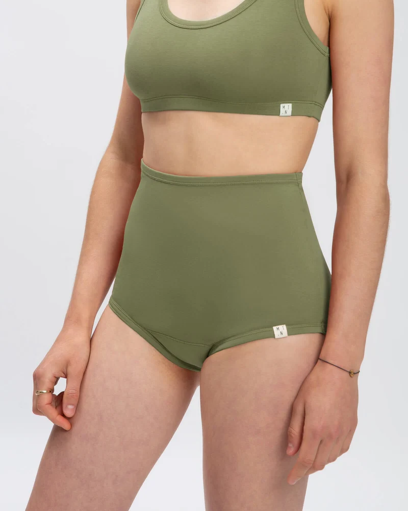 Olivegrüne Unterhose Basic aus 100% Bio-Baumwolle von Matona