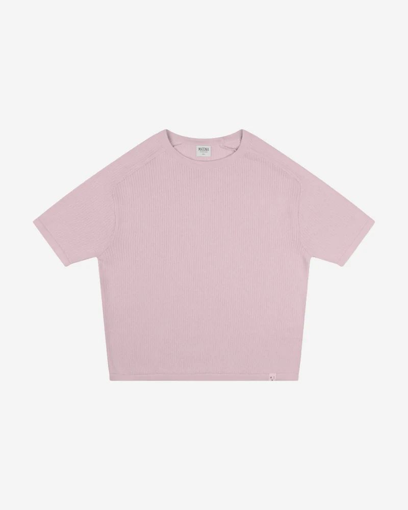 Lila Gestrickets T-Shirt aus Bio-Baumwolle von Matona