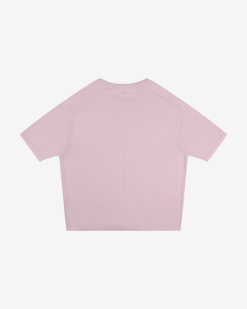 Lila Gestrickets T-Shirt aus Bio-Baumwolle von Matona