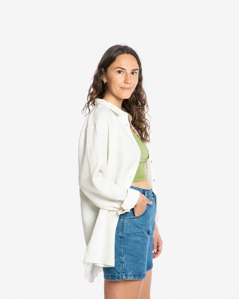 Weisse Leinenhemd aus 100% Leinen von Matona