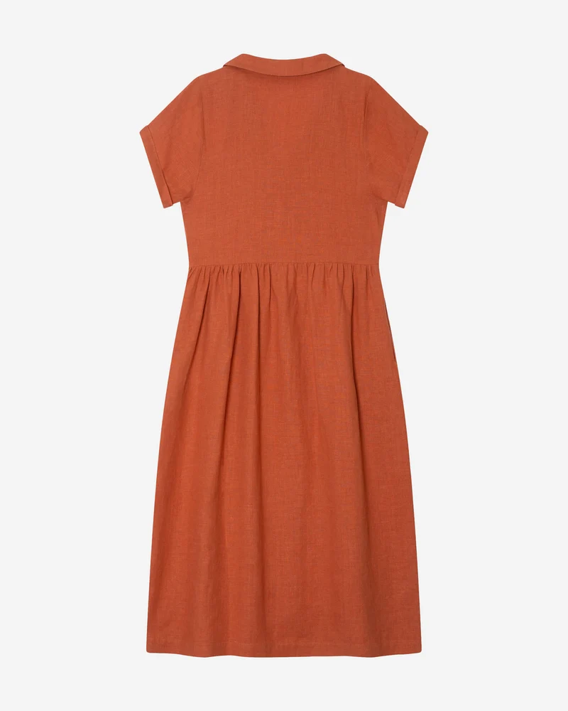 Rotbraunes Kleid aus 100% Leinen von Matona