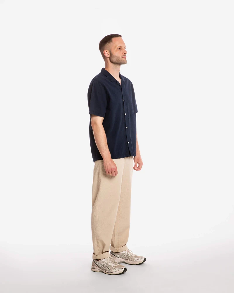 Dunkelblaues Hemd Bowling aus 100% Bio-Baumwolle von Matona