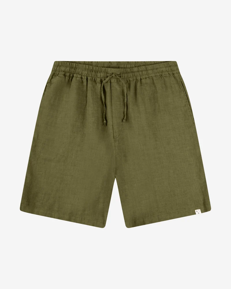 Olivegrüne Leinenshorts aus 100% Leinen von Matona