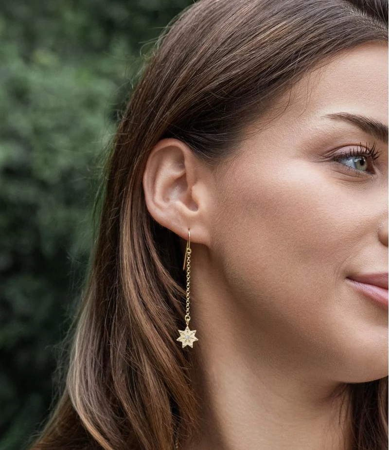 STAR*ina Lange Ohrringe mit Zirkonia von V Design Lab