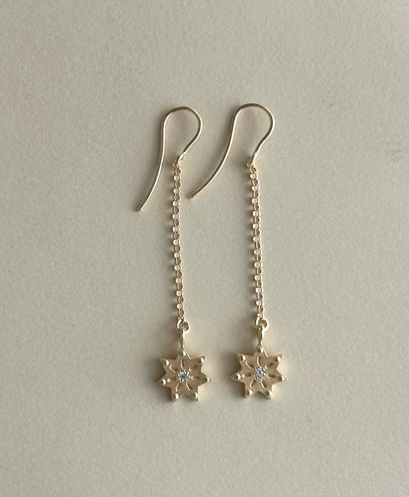 STAR*ina Lange Ohrringe mit Zirkonia von V Design Lab