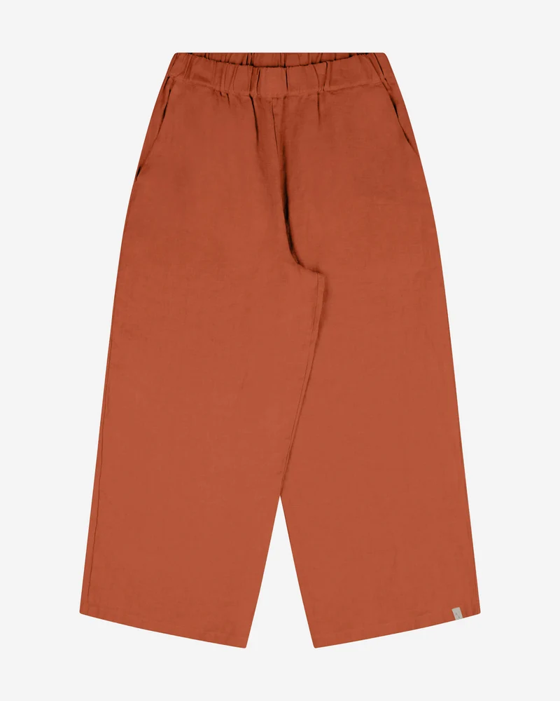 Orange Culotte Hose aus 100% Leinen von Matona
