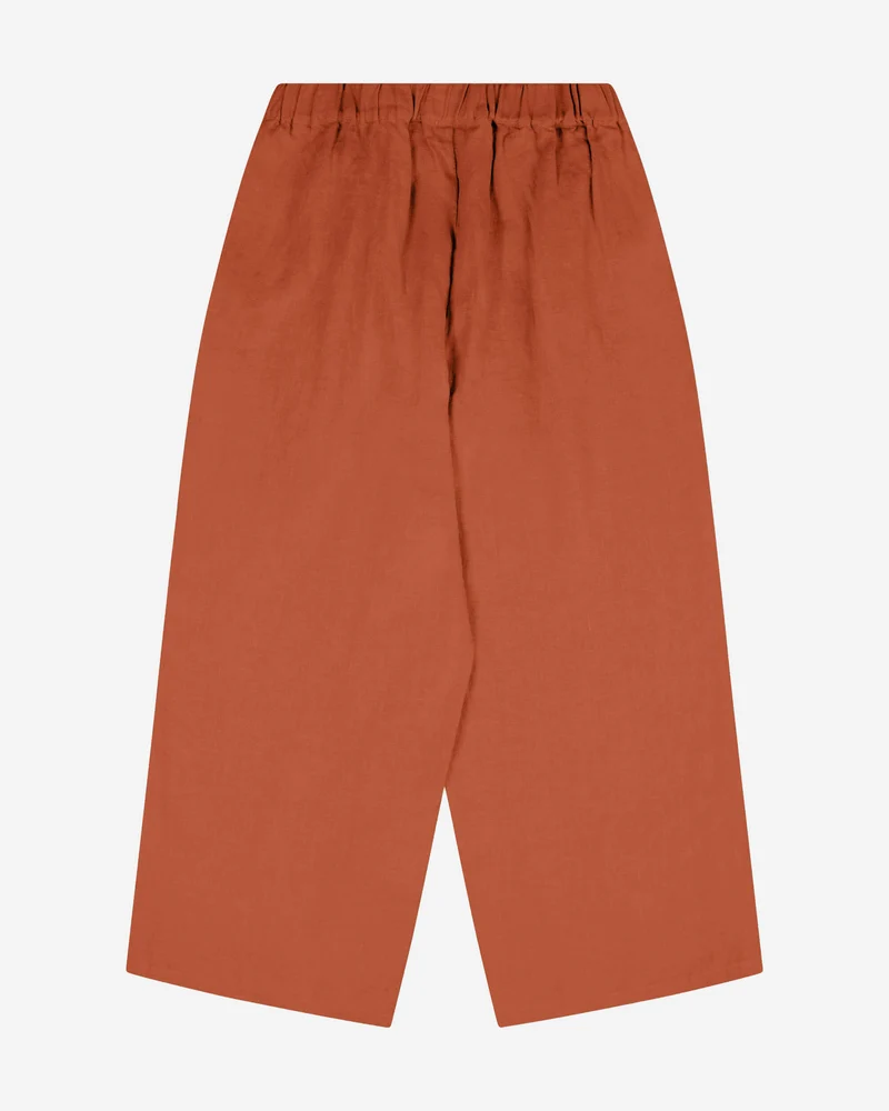 Orange Culotte Hose aus 100% Leinen von Matona