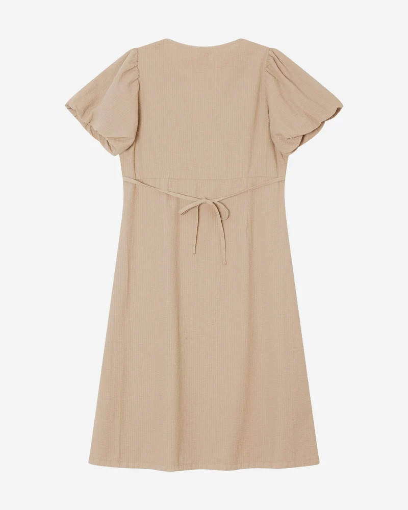 Beiges Kleid V-Neck aus 100% Bio-Baumwolle von Matona