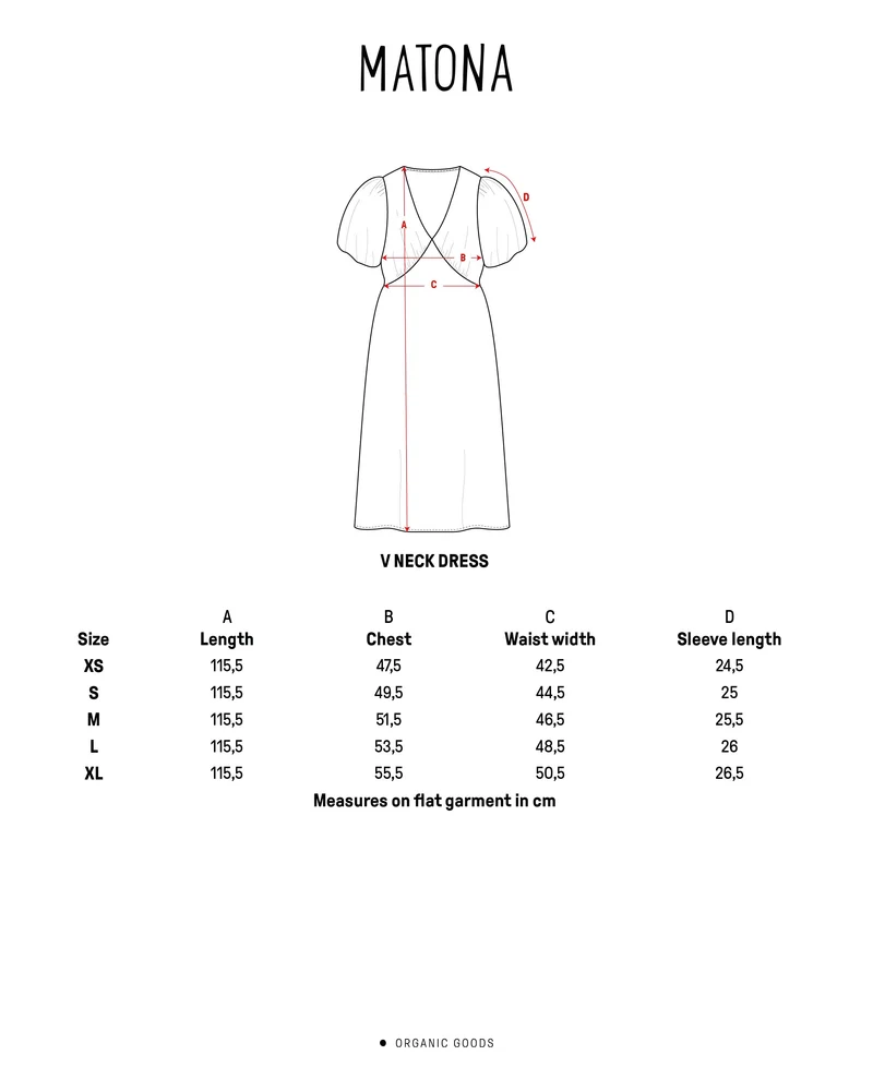 Beiges Kleid V-Neck aus 100% Bio-Baumwolle von Matona