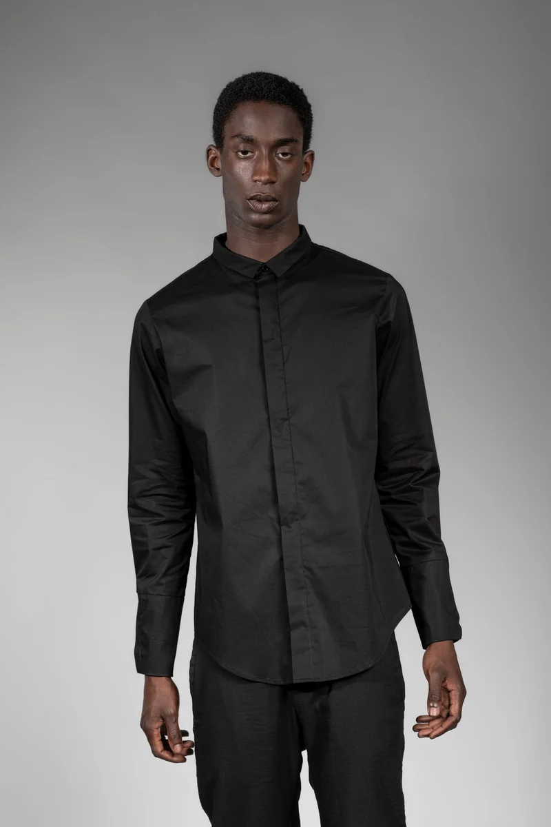 eigensinnig wien | Freud | Schwarzes Designer Katana Hemd für Herren