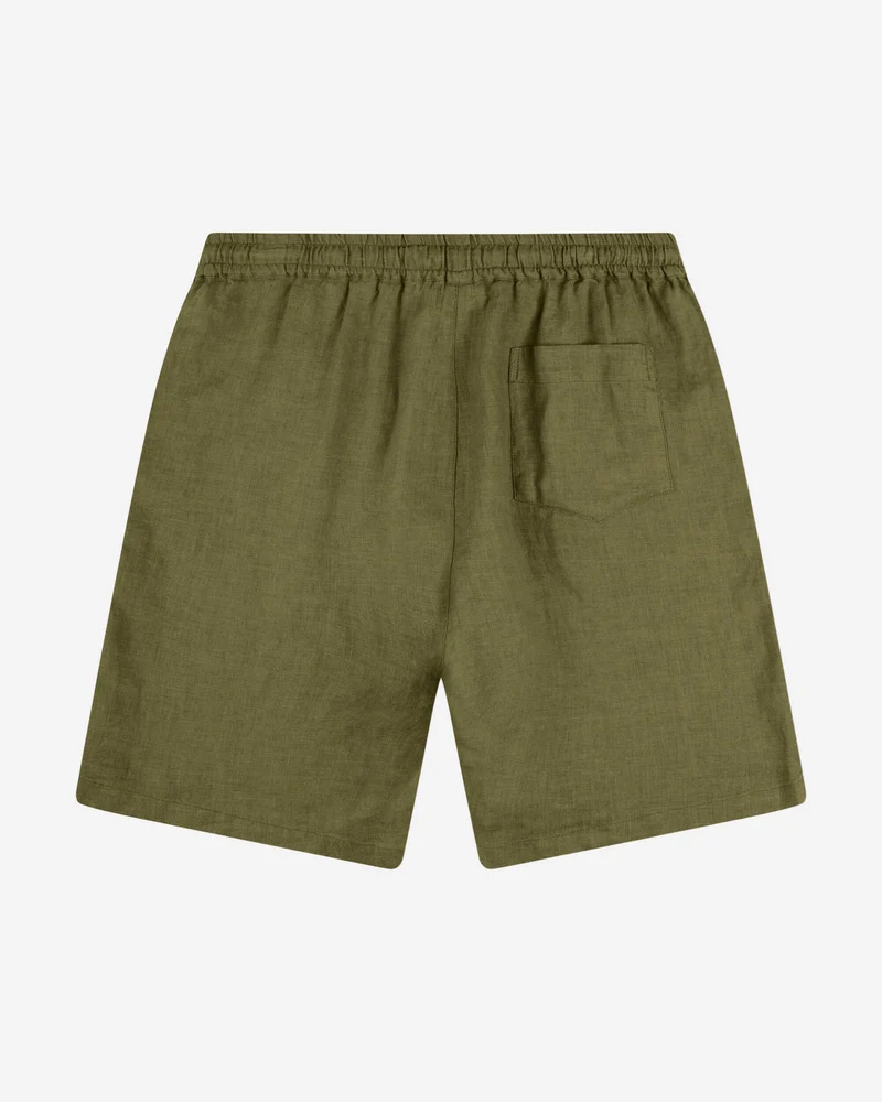 Olivegrüne Shorts Simple aus 100% Leinen von Matona