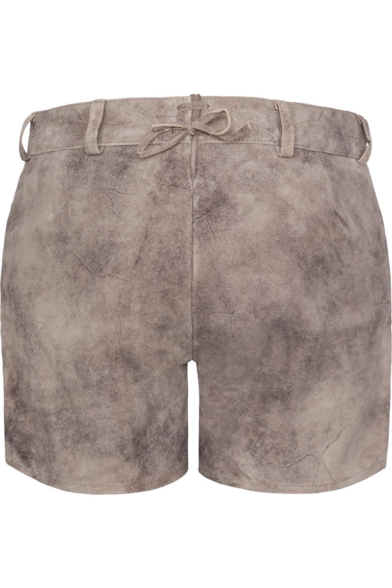 Damen Lederhosen-Shorts mit dekorativem Hosenlatz