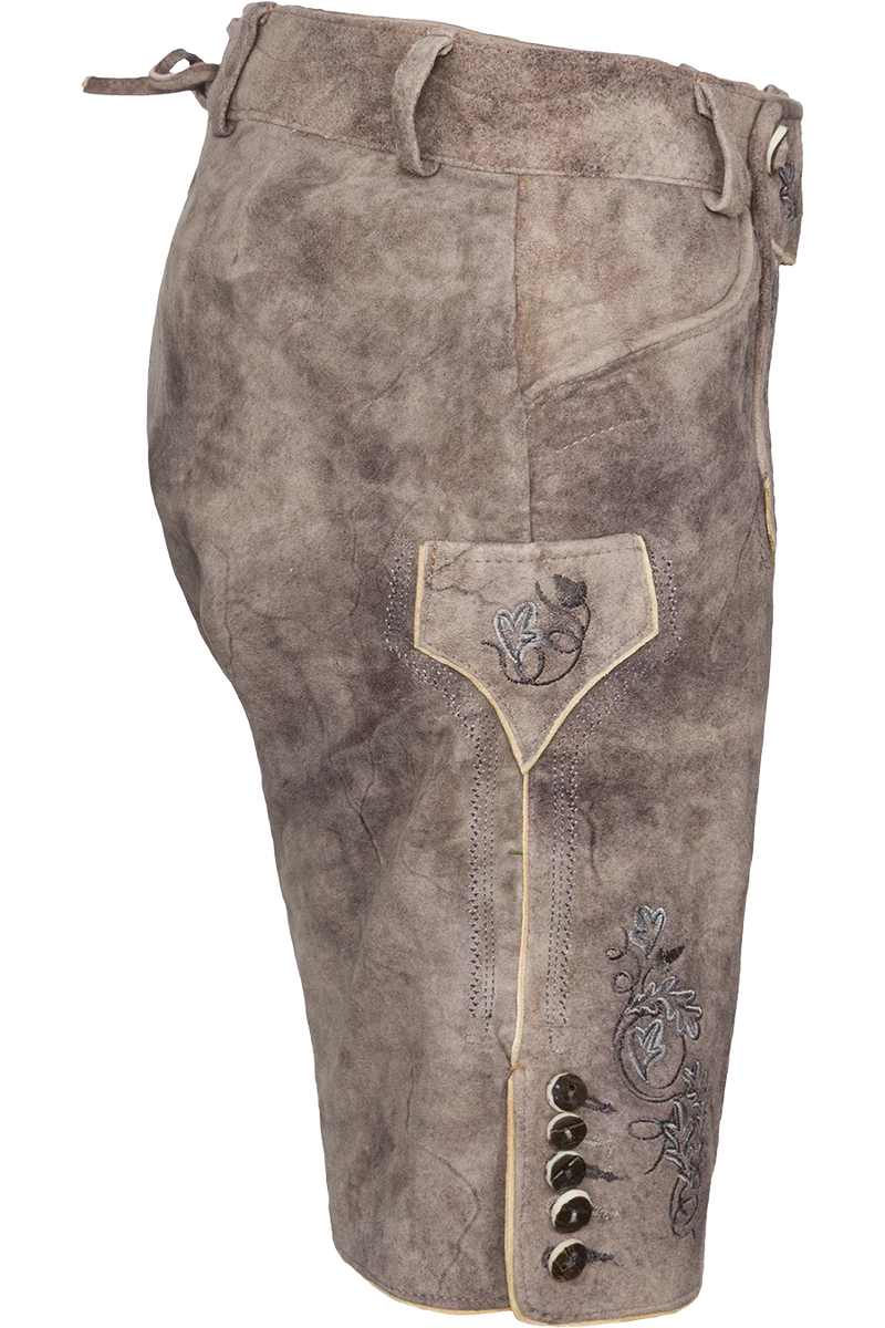 Damen Lederhose kurz mit dekorativem Hosenlatz