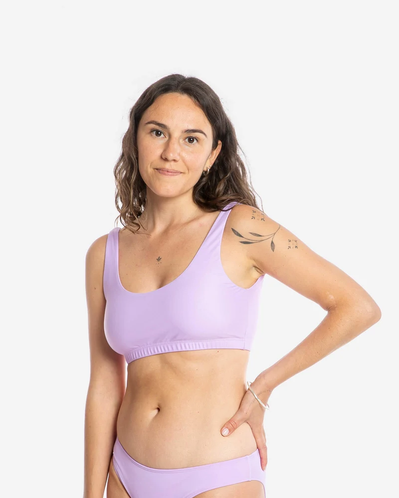 Lila Bikinioberteil Surf aus nachhaltigem Econyl von Matona