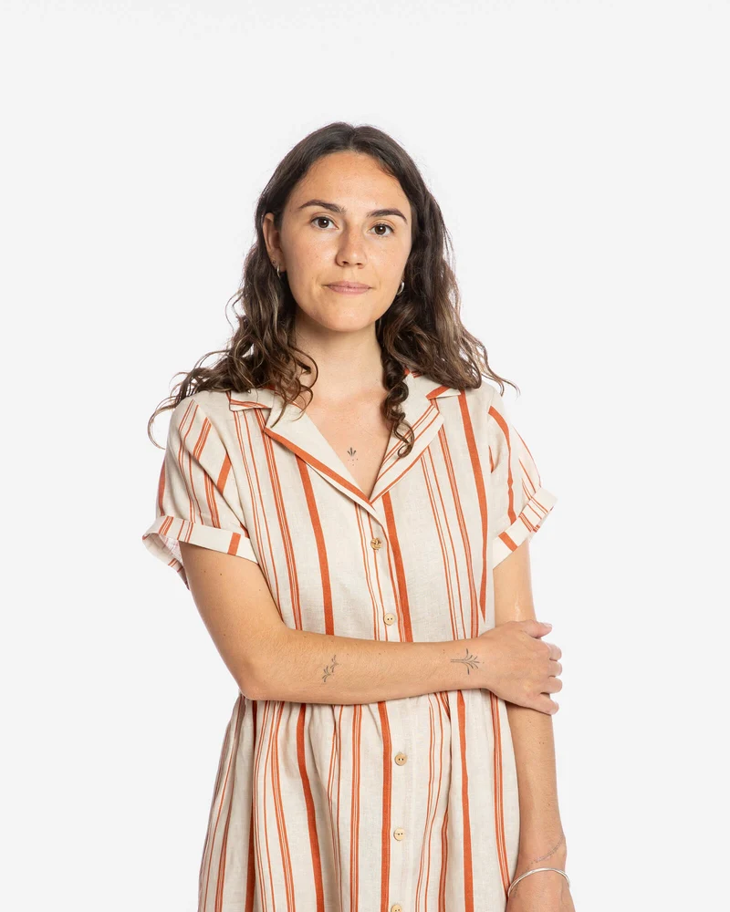 Gestreiftes Kleid aus 100% Leinen von Matona