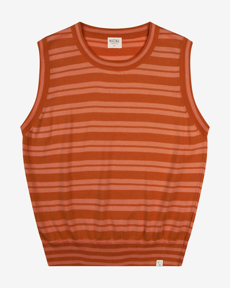Rotes Gestreiftes Top aus Bio-Baumwolle von Matona