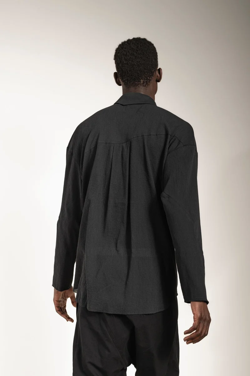 eigensinnig wien | Thoreau | Exklusives Designer Seiden-Shacket in Schwarz