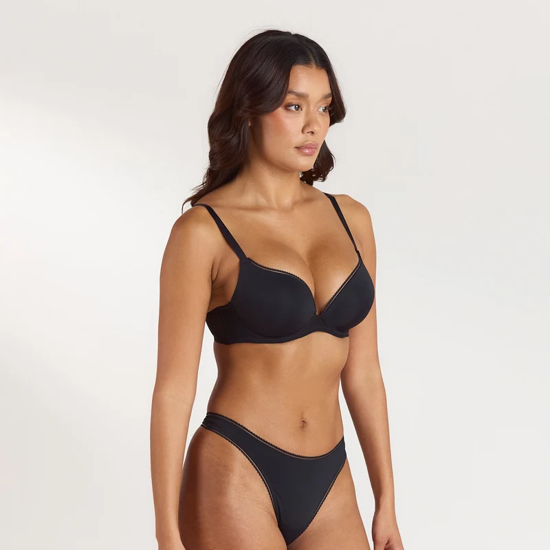 Comfort High Push-Up BH - Schwarz