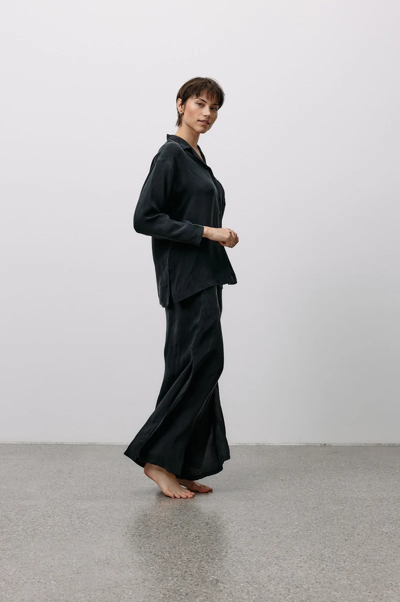 Woven Cupro Leisure Pants - graphite