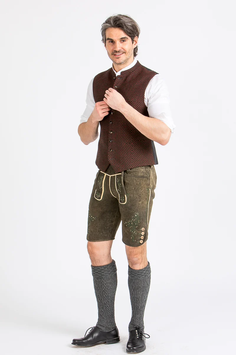 Kurze Beckert Hirschlederhose Maximus nussbaum