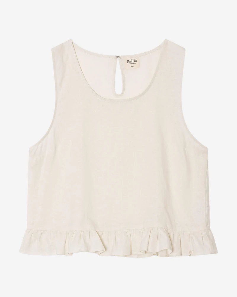 Weisses Top Gathered aus Bio-Baumwolle von Matona
