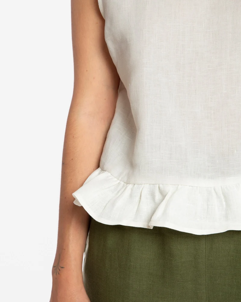 Weisses Top Gathered aus Bio-Baumwolle von Matona