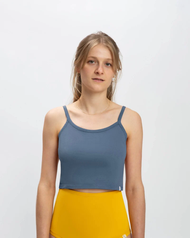 Petrol Crop Top Basic aus Bio-Baumwolle von Matona