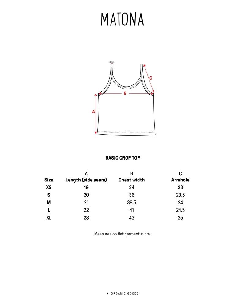 Petrol Crop Top Basic aus Bio-Baumwolle von Matona