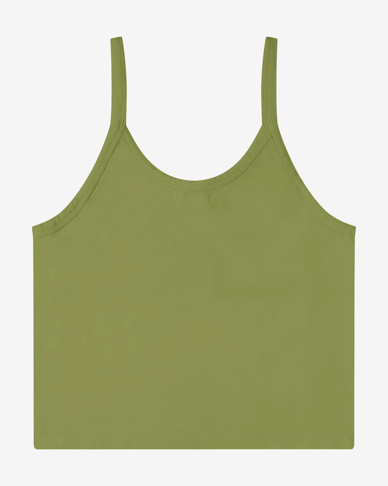 Olivegrünes Crop Top Basic aus Bio-Baumwolle von Matona