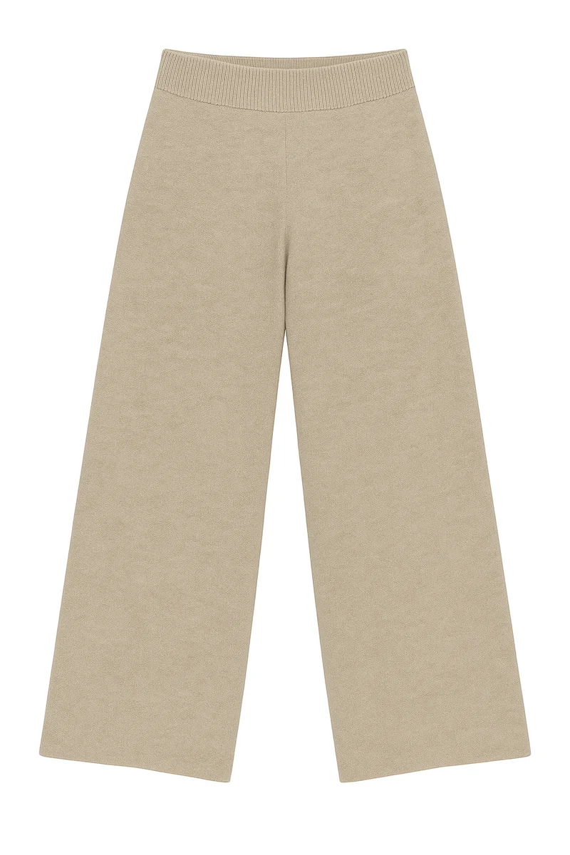 Wide Leg Pants Cashmere/Silk Greige von Pura Clothing
