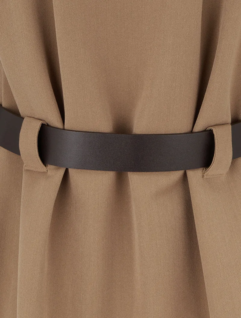 A-Linien-Hemdkleid mit kurzen Ärmeln - Beige
